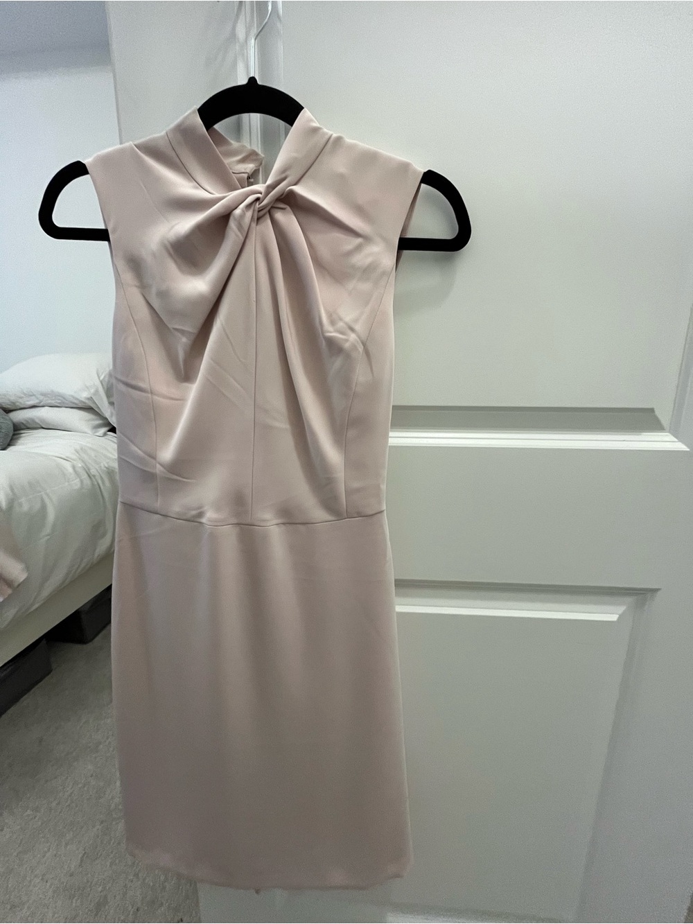 Club Monaco Dusty Pink Twist-Neck Sheath Dress
